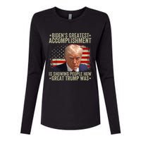 Funny BidenS Greatest Accomplishment Is Showing Trump 2024 Womens Cotton Relaxed Long Sleeve T-Shirt