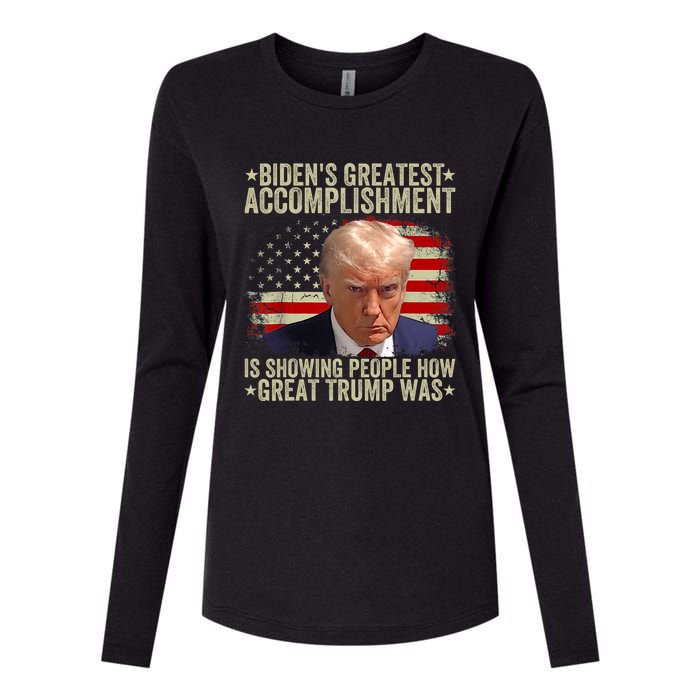 Funny BidenS Greatest Accomplishment Is Showing Trump 2024 Womens Cotton Relaxed Long Sleeve T-Shirt