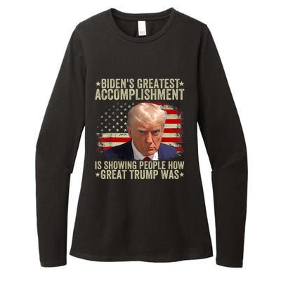 Funny BidenS Greatest Accomplishment Is Showing Trump 2024 Womens CVC Long Sleeve Shirt