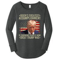 Funny BidenS Greatest Accomplishment Is Showing Trump 2024 Women's Perfect Tri Tunic Long Sleeve Shirt