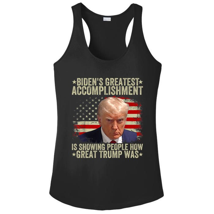 Funny BidenS Greatest Accomplishment Is Showing Trump 2024 Ladies PosiCharge Competitor Racerback Tank