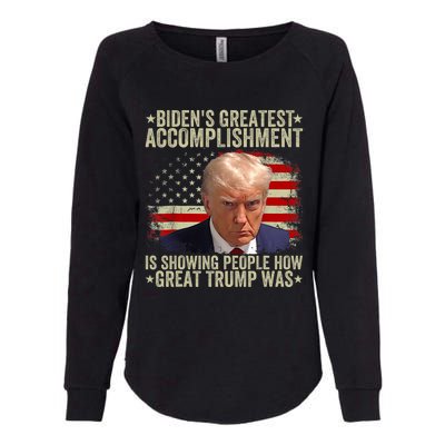 Funny BidenS Greatest Accomplishment Is Showing Trump 2024 Womens California Wash Sweatshirt