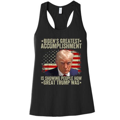 Funny BidenS Greatest Accomplishment Is Showing Trump 2024 Women's Racerback Tank