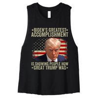 Funny BidenS Greatest Accomplishment Is Showing Trump 2024 Women's Racerback Cropped Tank