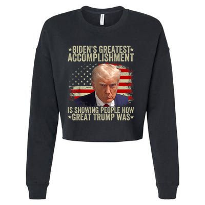 Funny BidenS Greatest Accomplishment Is Showing Trump 2024 Cropped Pullover Crew