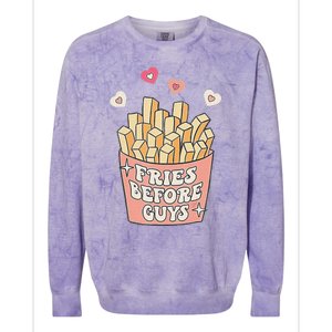 Fries Before Guys Cute Valentine's Day Colorblast Crewneck Sweatshirt