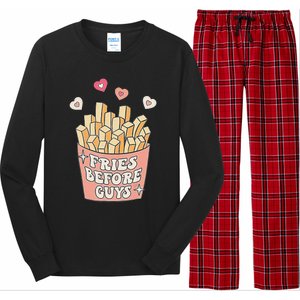 Fries Before Guys Cute Valentine's Day Long Sleeve Pajama Set