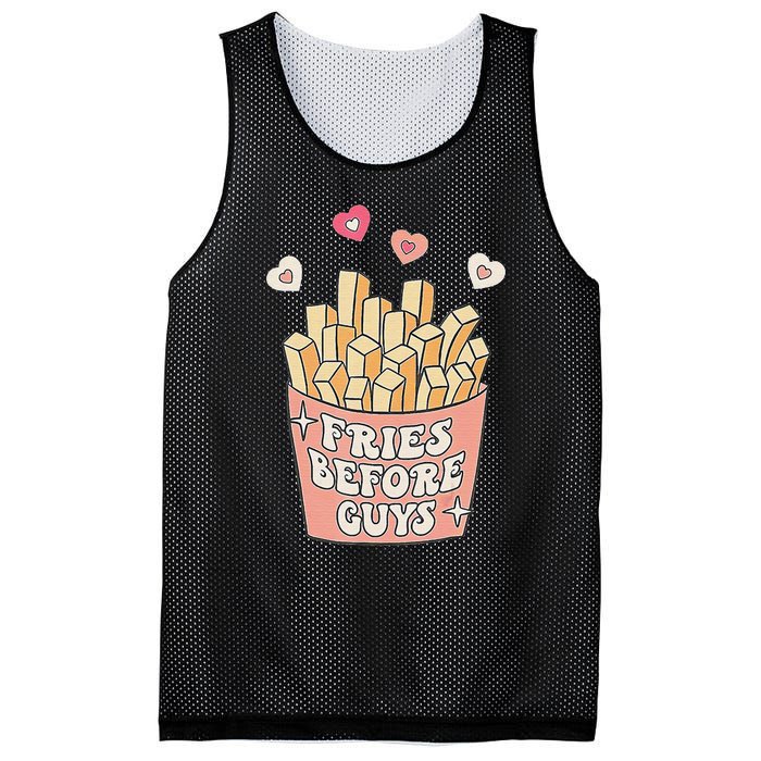 Fries Before Guys Cute Valentine's Day Mesh Reversible Basketball Jersey Tank