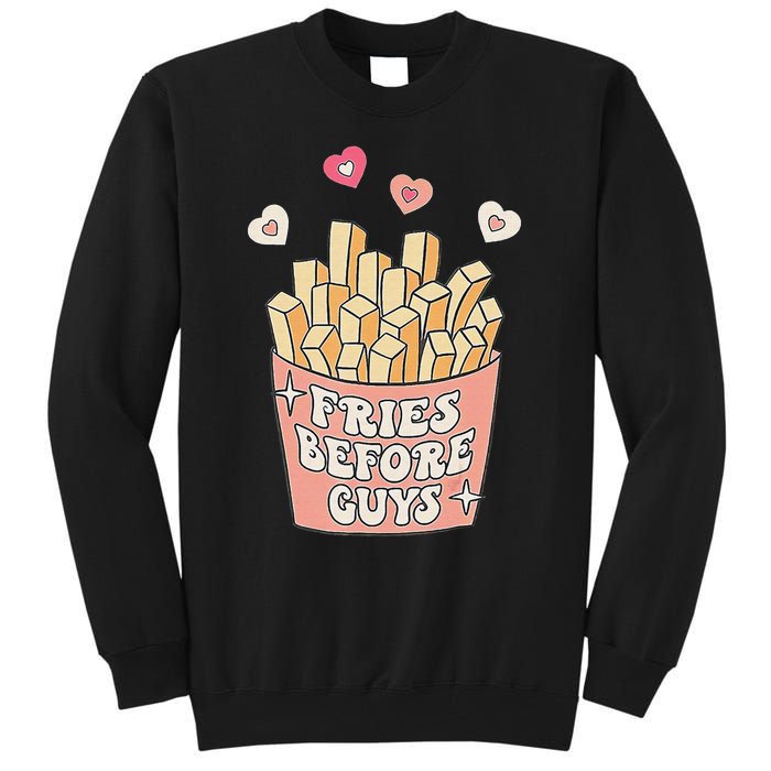 Fries Before Guys Cute Valentine's Day Tall Sweatshirt