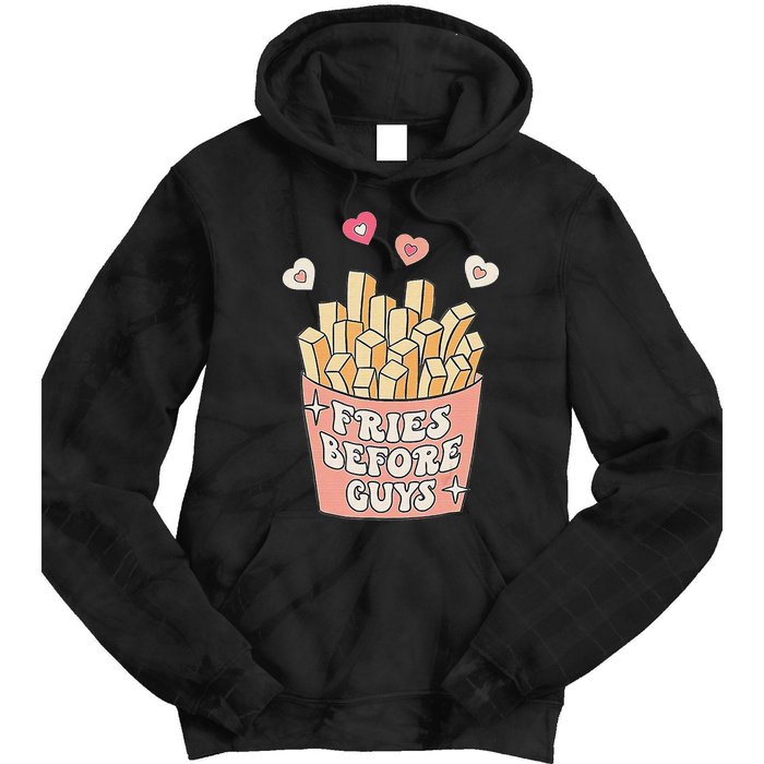 Fries Before Guys Cute Valentine's Day Tie Dye Hoodie