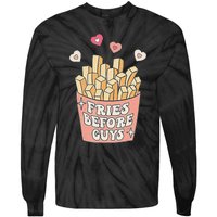 Fries Before Guys Cute Valentine's Day Tie-Dye Long Sleeve Shirt