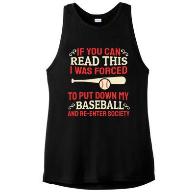 Funny Baseball Game Player Bat Pitch Homerun Gift Baseballer Great Gift Ladies PosiCharge Tri-Blend Wicking Tank