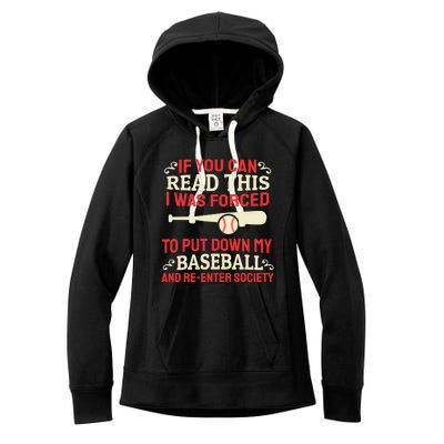 Funny Baseball Game Player Bat Pitch Homerun Gift Baseballer Great Gift Women's Fleece Hoodie