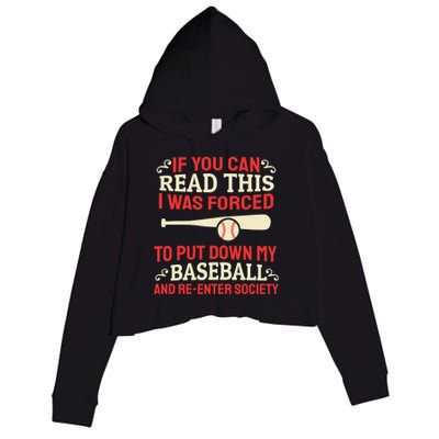 Funny Baseball Game Player Bat Pitch Homerun Gift Baseballer Great Gift Crop Fleece Hoodie