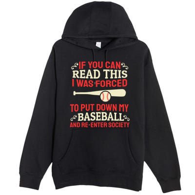 Funny Baseball Game Player Bat Pitch Homerun Gift Baseballer Great Gift Premium Pullover Hoodie