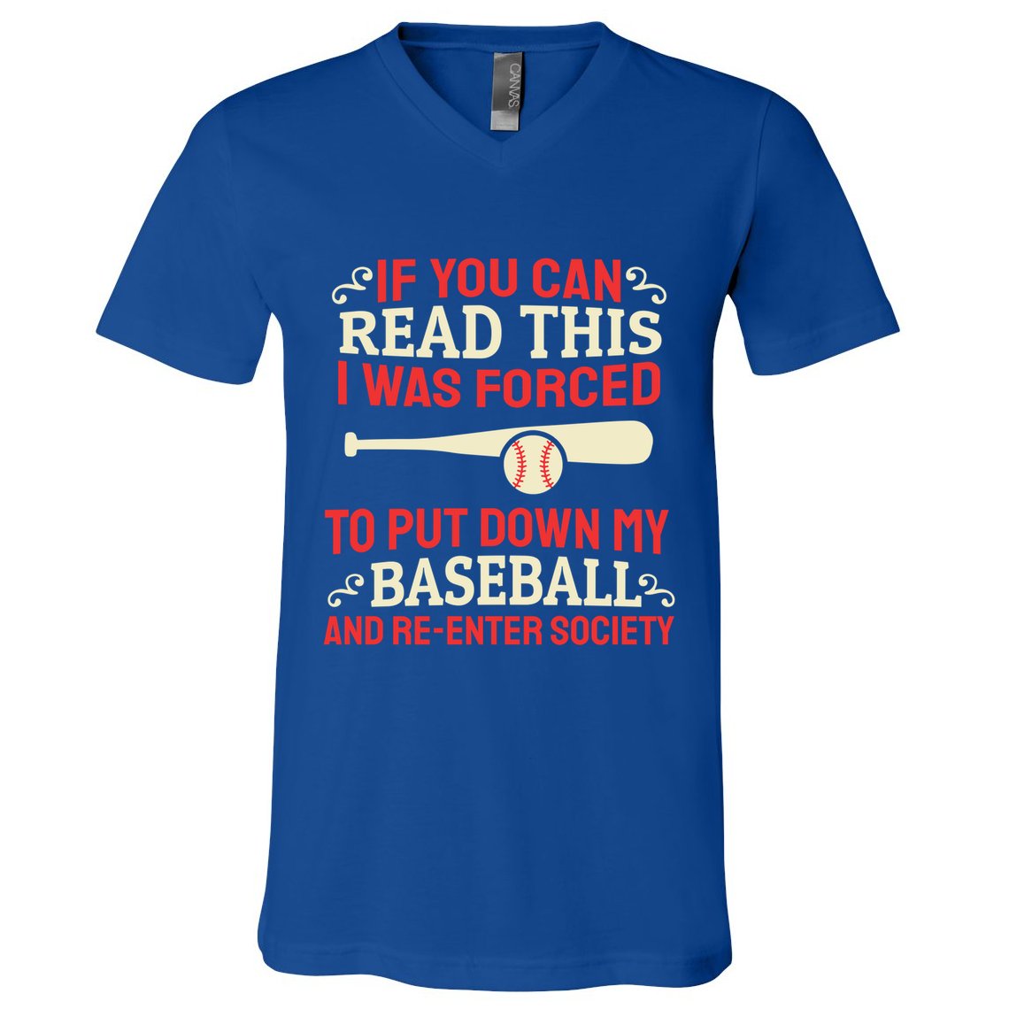 Funny Baseball Game Player Bat Pitch Homerun Gift Baseballer Great Gift V-Neck T-Shirt