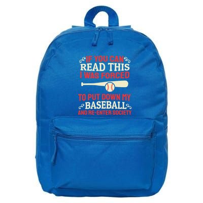 Funny Baseball Game Player Bat Pitch Homerun Gift Baseballer Great Gift 16 in Basic Backpack