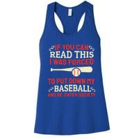 Funny Baseball Game Player Bat Pitch Homerun Gift Baseballer Great Gift Women's Racerback Tank