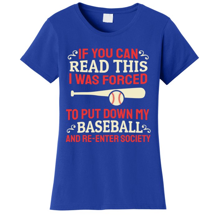 Funny Baseball Game Player Bat Pitch Homerun Gift Baseballer Great Gift Women's T-Shirt