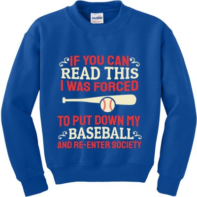 Funny Baseball Game Player Bat Pitch Homerun Gift Baseballer Great Gift Kids Sweatshirt