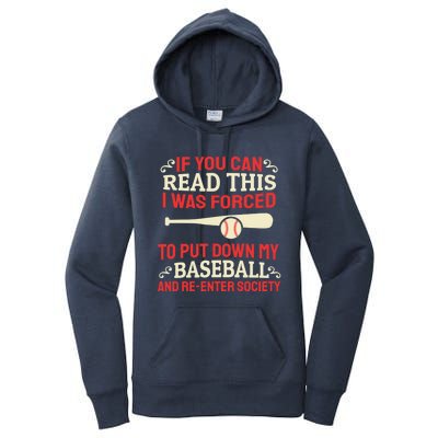 Funny Baseball Game Player Bat Pitch Homerun Gift Baseballer Great Gift Women's Pullover Hoodie