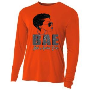 Funny Bae Gift Best Auntie Ever Gift Cooling Performance Long Sleeve Crew