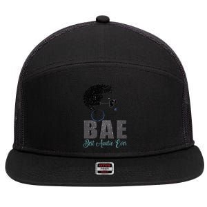 Funny Bae Gift Best Auntie Ever Gift 7 Panel Mesh Trucker Snapback Hat