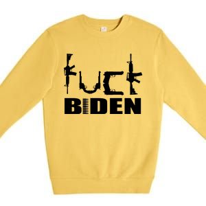 F*ck Biden Guns Logo Premium Crewneck Sweatshirt