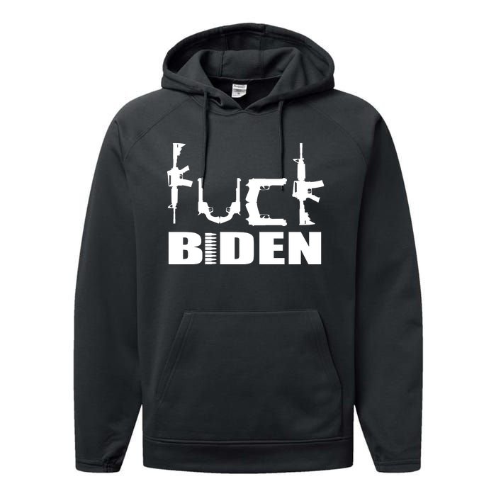 F*ck Biden Guns Logo Performance Fleece Hoodie