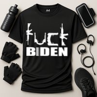 F*ck Biden Guns Logo Cooling Performance Crew T-Shirt