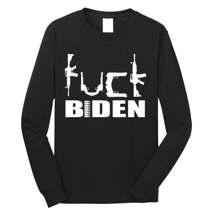 F*ck Biden Guns Logo Long Sleeve Shirt