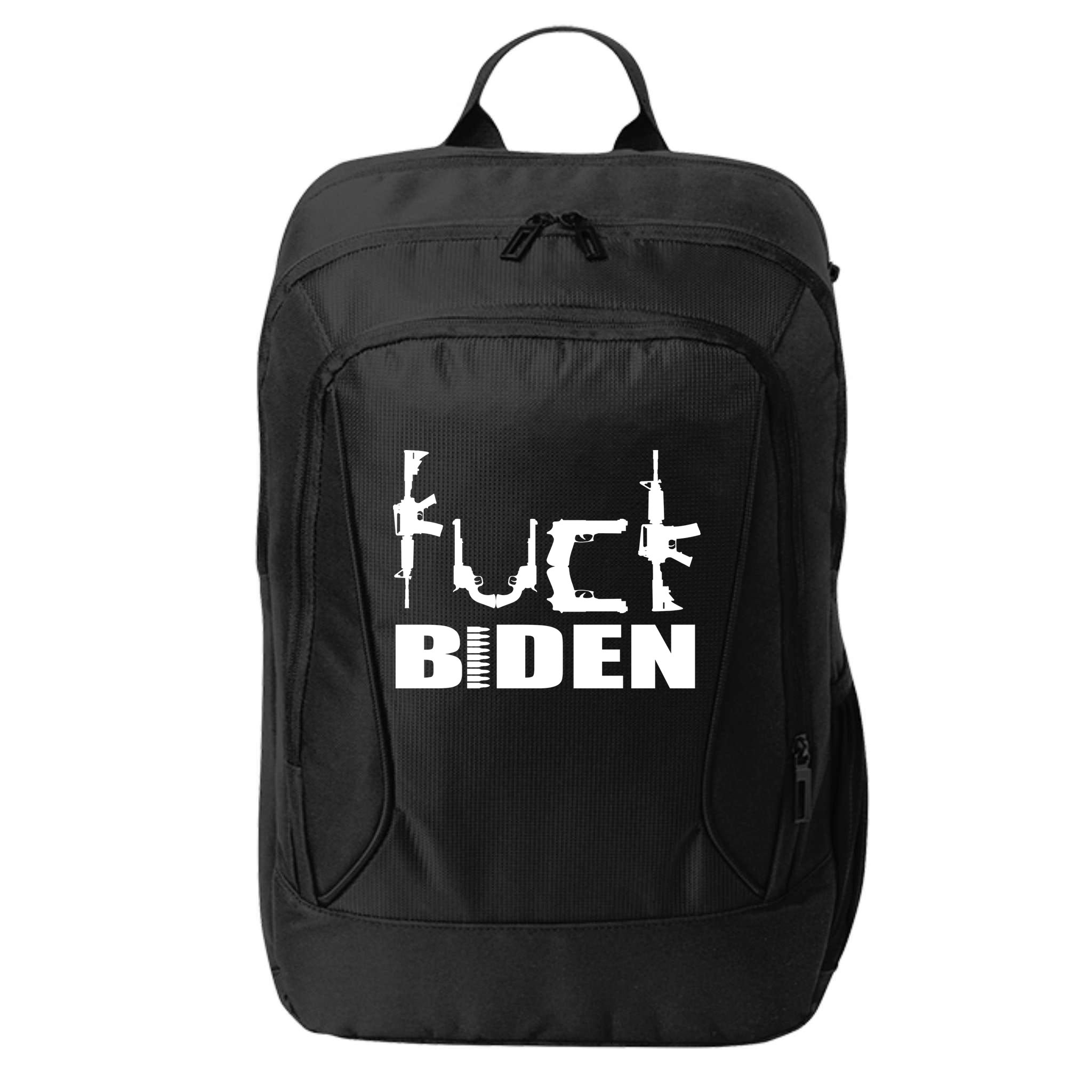 F*ck Biden Guns Logo City Backpack
