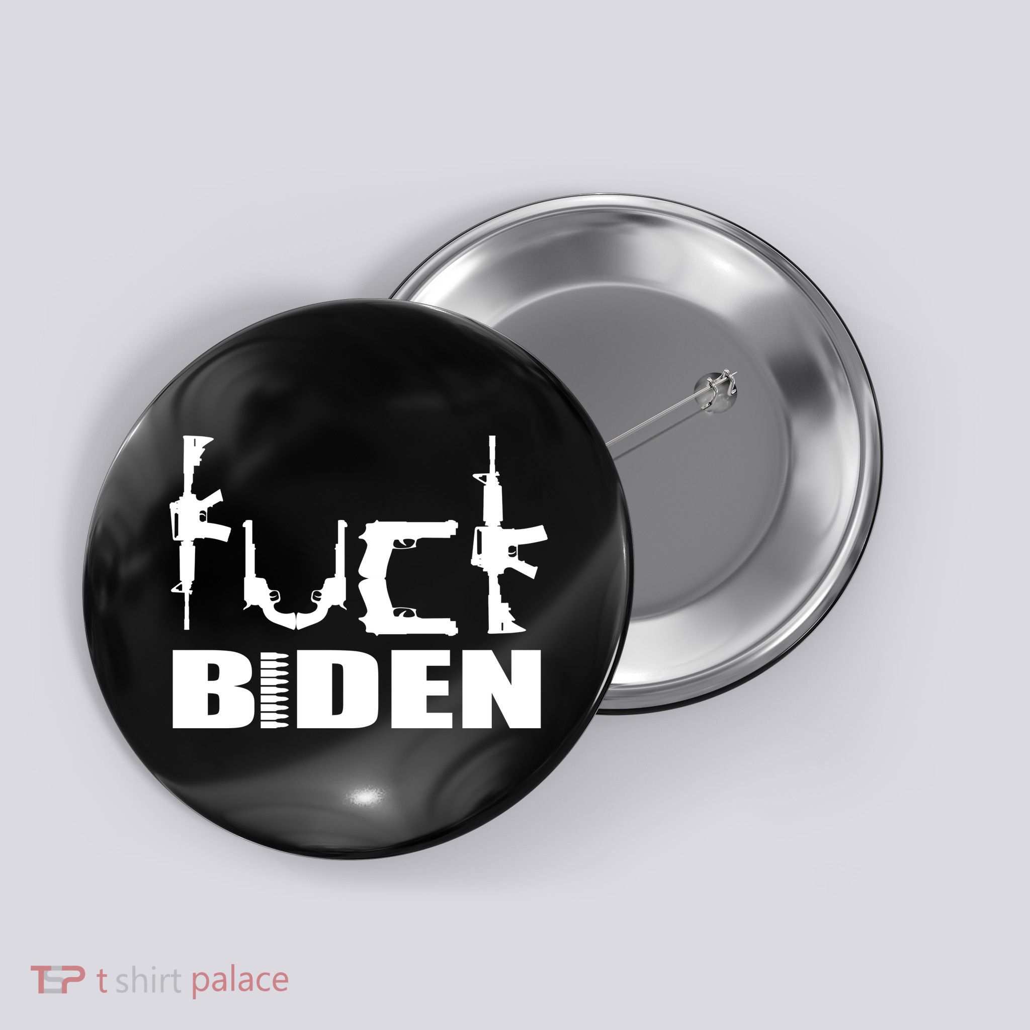 F*ck Biden Guns Logo Button