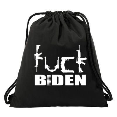 F*ck Biden Guns Logo Drawstring Bag