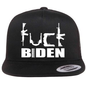 F*ck Biden Guns Logo Flat Bill Trucker Hat