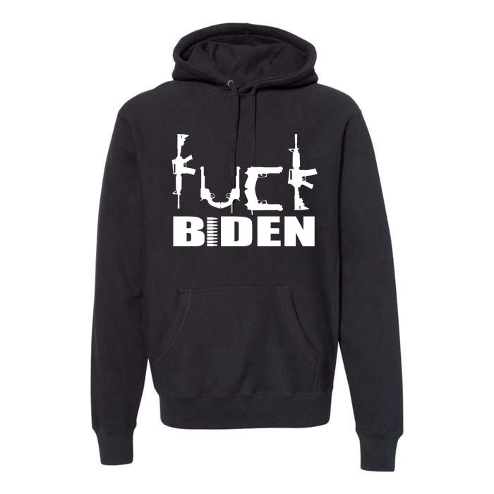 F*ck Biden Guns Logo Premium Hoodie