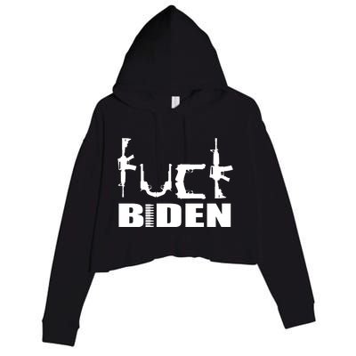 F*ck Biden Guns Logo Crop Fleece Hoodie