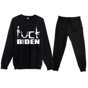 F*ck Biden Guns Logo Premium Crewneck Sweatsuit Set