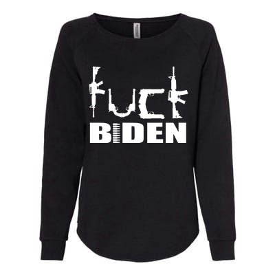 F*ck Biden Guns Logo Womens California Wash Sweatshirt