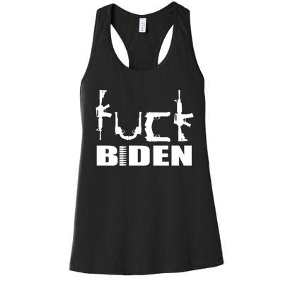 F*ck Biden Guns Logo Women's Racerback Tank