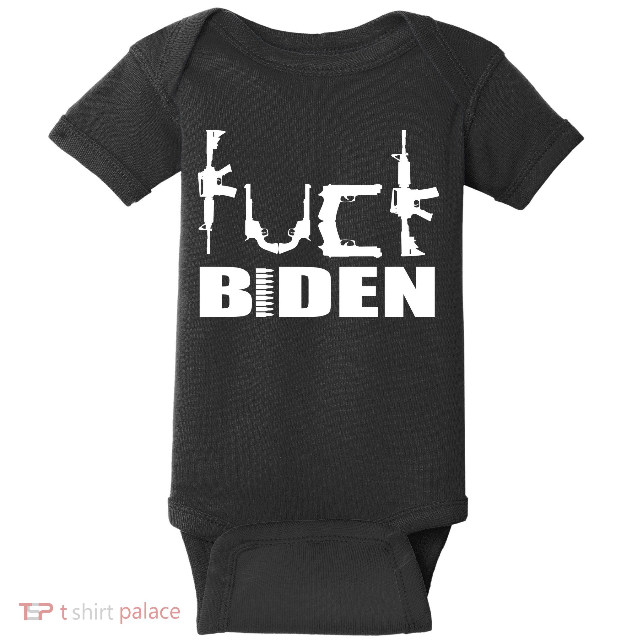 F*ck Biden Guns Logo Baby Bodysuit