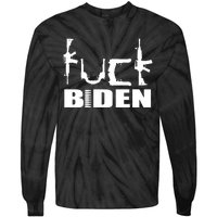 F*ck Biden Guns Logo Tie-Dye Long Sleeve Shirt