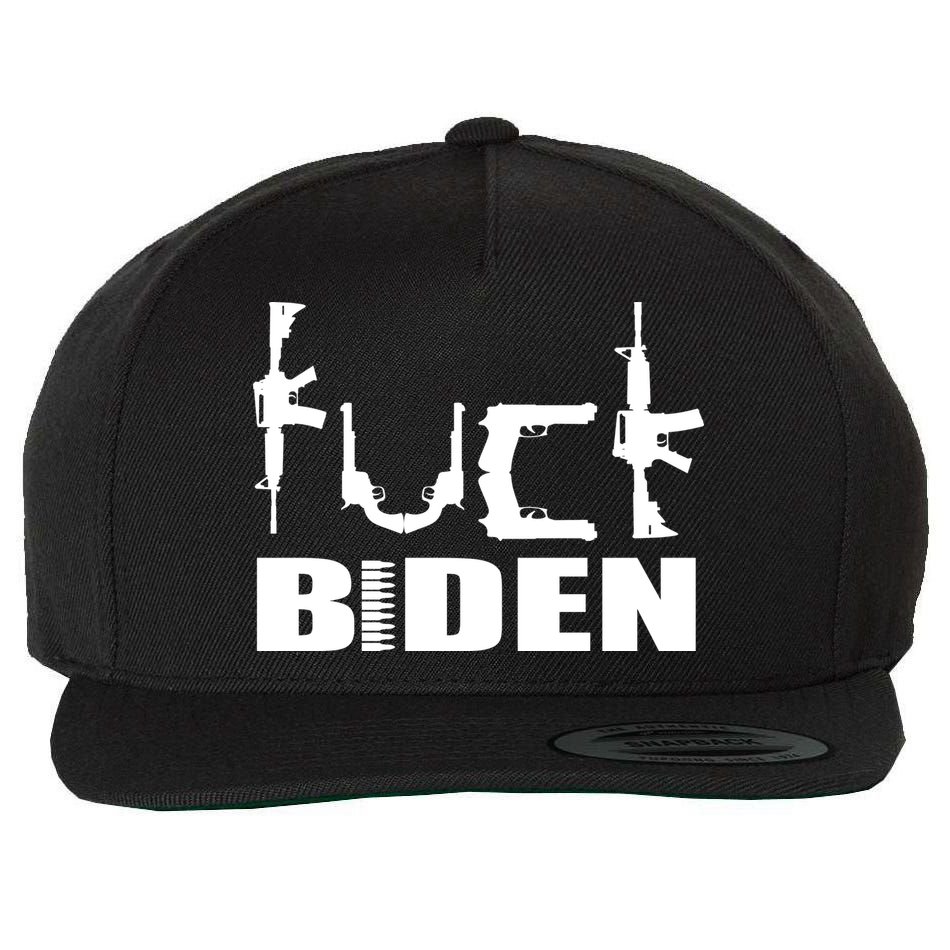 F*ck Biden Guns Logo Wool Snapback Cap