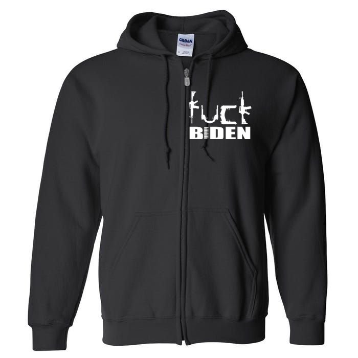 F*ck Biden Guns Logo Full Zip Hoodie