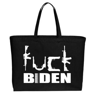 F*ck Biden Guns Logo Cotton Canvas Jumbo Tote