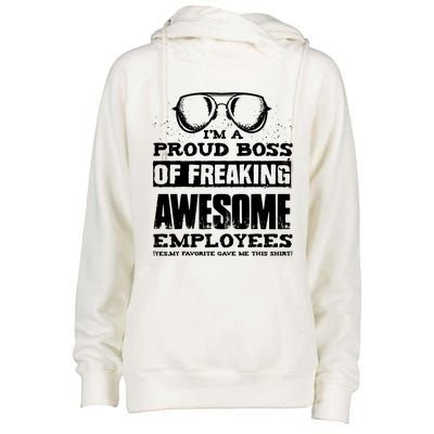 Funny Boss Gift IM A PROUD BOSS OF FREAKING Womens Funnel Neck Pullover Hood