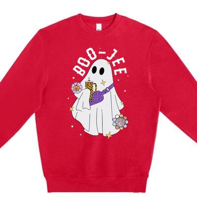 Funny Boojee Ghost Halloween Boo Jee Ghost Spooky Premium Crewneck Sweatshirt