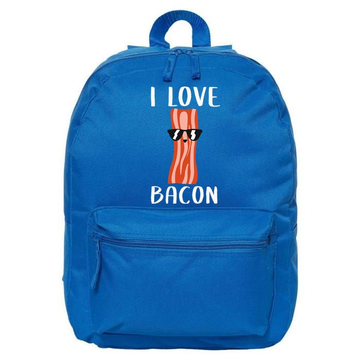 Funny Bacon Gift For Cool Geeky I Love Bacon 16 in Basic Backpack