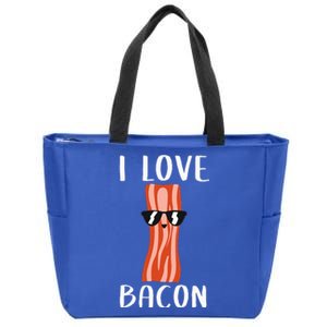 Funny Bacon Gift For Cool Geeky I Love Bacon Zip Tote Bag