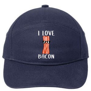 Funny Bacon Gift For Cool Geeky I Love Bacon 7-Panel Snapback Hat